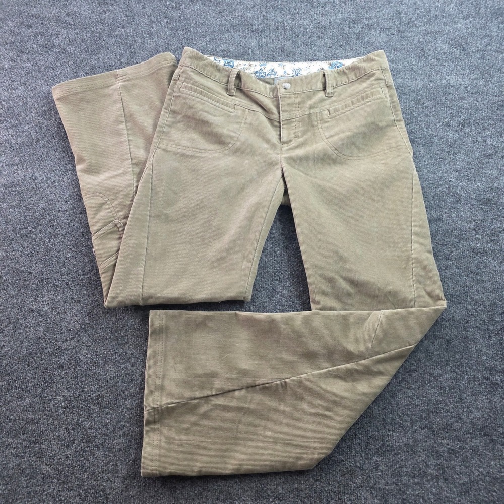 Athleta Corduroy Pants Bootcut Cargo Hiking Stretch‎ Tan Khaki Size 12 Womens